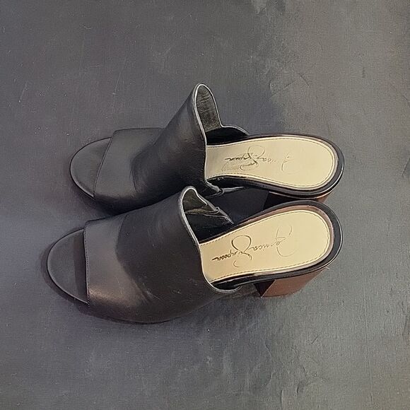 JESSICA SIMPSON PEEP TOE BLOCK HEEL SLIDE MULE SANDAL - Picture 6 of 13